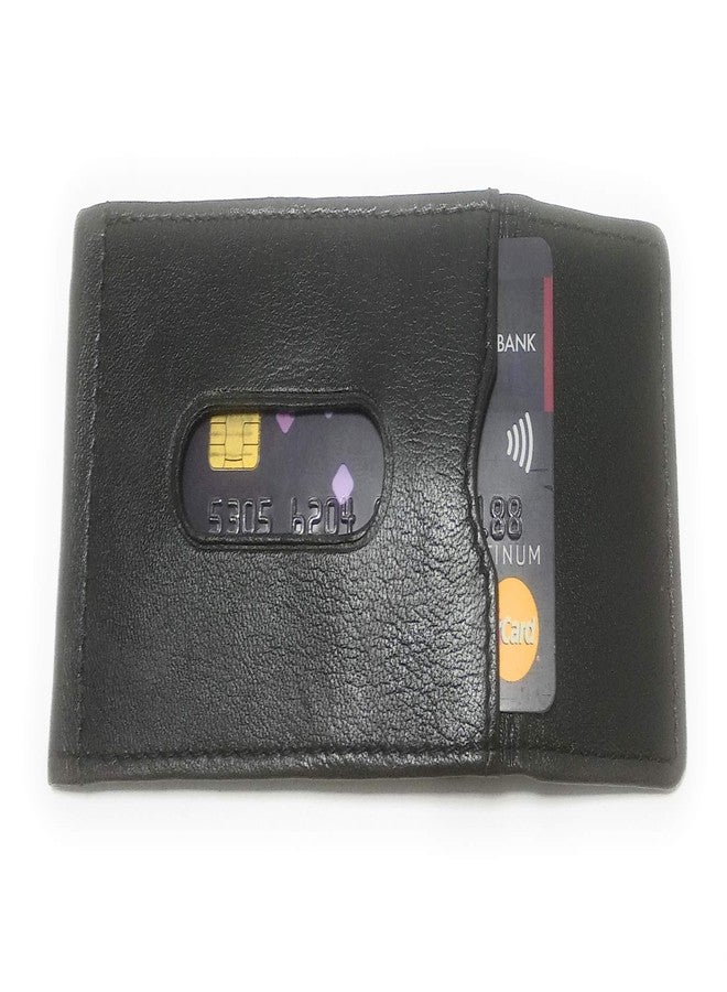 شوب فورك محفظة نقود جلدية سوداء من شوب فورك، حامل بطاقات بسيط للرجال - Image 4